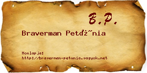 Braverman Petúnia névjegykártya